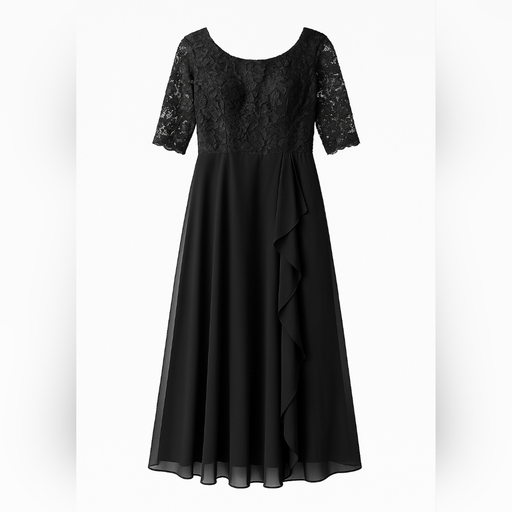 Elegant Black Lace Evening Dress
